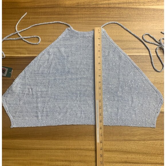 Wild Fable Womens Light Blue Halter Top With Crisscross Back & Adjustable Ties - Picture 8 of 11